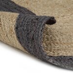 vidaXL Tapis fait à la main Jute avec bord gris foncé 120 cm