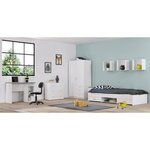 Lit enfant contemporain blanc mat 90 x 200 cm