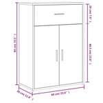 vidaXL Buffet chêne fumé 60x30x84 cm bois d'ingénierie