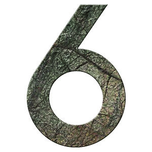 Numéro 6 - Numéro adhésif pour boîtes aux lettres- Pierre véritable 50 mm ORIGINES