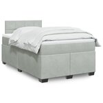vidaXL Sommier à lattes de lit et matelas Gris clair 120x200cm Velours