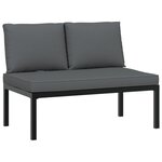 vidaXL Salon de jardin 2 Pièces avec coussins noir aluminium