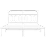 vidaXL Cadre de lit métal avec tête de lit blanc 150x200 cm