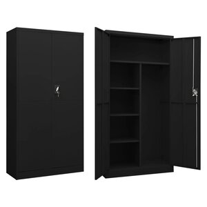 vidaXL Armoire à casiers Noir 90x40x180 cm Acier