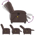 vidaXL Fauteuil de massage inclinable Marron foncé Tissu