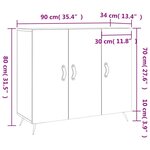 vidaXL Buffet chêne fumé 90x34x80 cm bois d'ingénierie