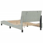 vidaXL Cadre de lit avec lumières LED gris clair 100x200 cm velours