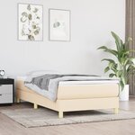 vidaXL Cadre de lit Crème 100 x 200 cm Tissu