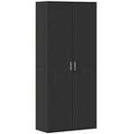 vidaXL Buffet haut noir 80x35x180 cm bois d'ingénierie