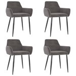 vidaXL Chaises à manger lot de 4 Gris foncé Velours