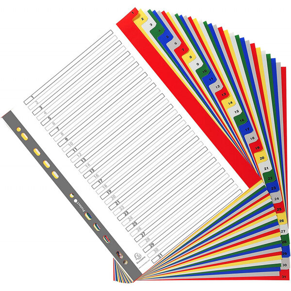 Intercalaires polypro - 31 positions - 1 31 - a4+ - exacompta