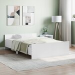 vidaXL Cadre de lit avec tête de lit/pied de lit blanc 120x190 cm