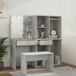 vidaXL Ensemble de coiffeuse avec LED Gris béton Bois d'ingénierie