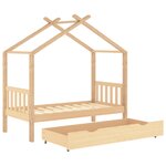 vidaXL Cadre de lit enfant avec tiroir bois de pin massif 80x160 cm