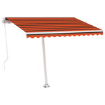 vidaXL Auvent manuel rétractable avec LED 350x250 cm Orange et marron