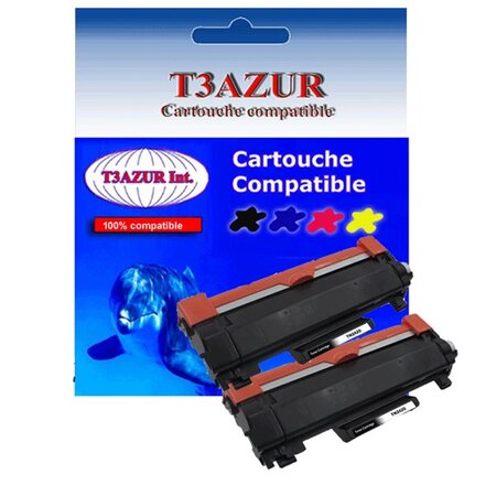 2 Toners compatibles avec Brother TN2420 pour Brother MFC-L2713DW, MFC-L2715DW, TN2420 - 3 000 pages - T3AZUR