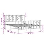 vidaXL Cadre de lit métal avec tête de lit/pied de lit blanc 135x190cm