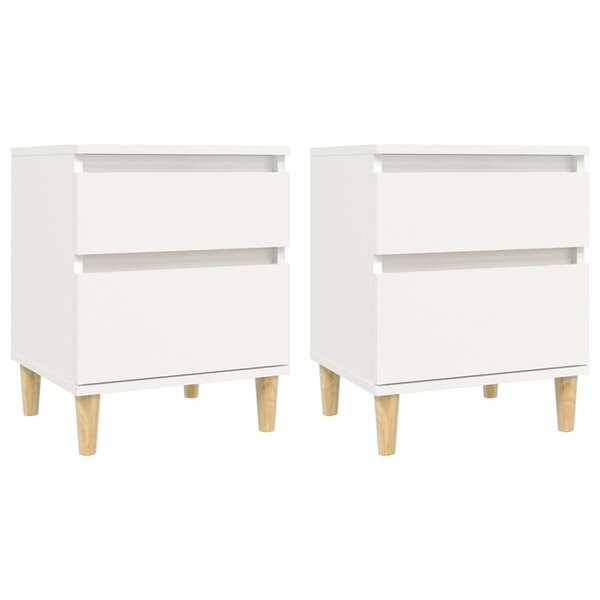 vidaXL Tables de chevet 2 Pièces Blanc 40x35x50 cm