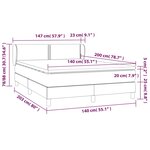 vidaXL Sommier à lattes de lit avec matelas Gris clair 140x200cm Tissu