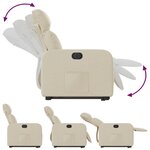 vidaXL Fauteuil inclinable électrique crème tissu