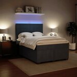 vidaXL Sommier à lattes de lit et matelas Gris foncé 160x200cm Velours