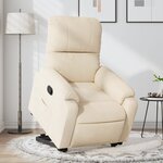 vidaXL Fauteuil inclinable beige tissu microfibre