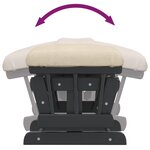 vidaXL Chaise berçante avec repose-pied Blanc crème Tissu