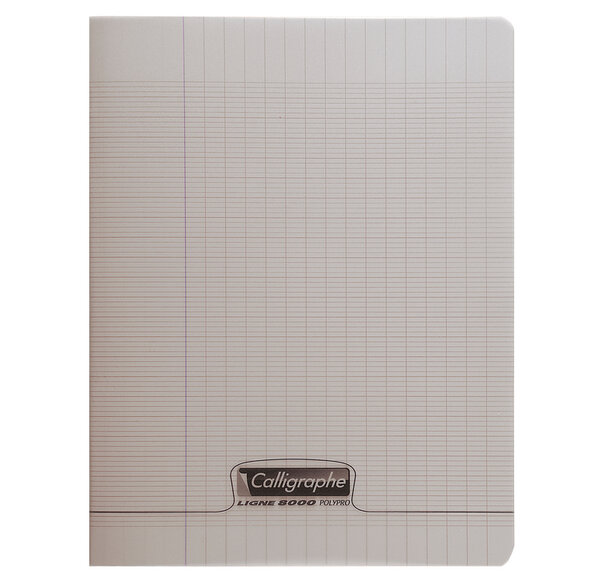 Cahier piqué POLYPRO 24x32 cm 48p séyès 90g Gris CALLIGRAPHE