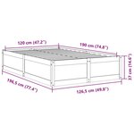 vidaXL Cadre de lit sans matelas cire marron 120x190cm bois pin massif
