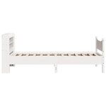 vidaXL Cadre de lit avec tête de lit blanc 90x200cm bois de pin massif