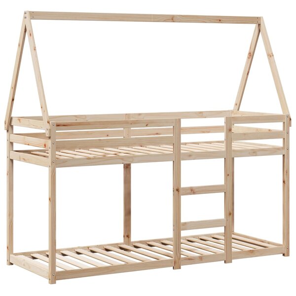 vidaXL Lit superposé avec toit 80x200 cm bois de pin massif