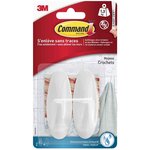 3M Command Crochet pour salle de bain design, blanc