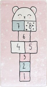 Tapis enfant Marelle 80 x 150 cm - Rose