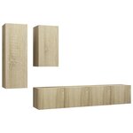 vidaXL Ensemble de meubles TV 4 Pièces Chêne sonoma Bois d'ingénierie