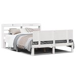 vidaXL Cadre de lit avec tête de lit blanc 150x200 cm bois pin massif