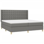 vidaXL Sommier à lattes de lit matelas LED Gris foncé 200x200 cm Tissu