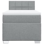 vidaXL Sommier à lattes de lit et matelas Gris clair 90x190 cm Tissu