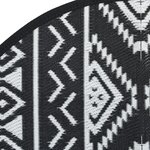 vidaXL Tapis d'extérieur noir Ø200 cm PP