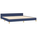 vidaXL Cadre de lit avec tête de lit Bleu 200 x 200 cm Tissu