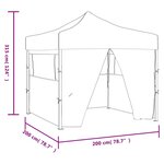 vidaXL Tente de réception pliable avec 4 parois 2x2 m Acier Anthracite