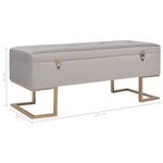 vidaXL Banc avec compartiment de rangement 105 cm Gris Velours