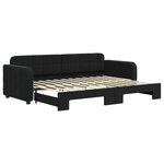 vidaXL Lit de jour avec lit gigogne noir 80x200 cm velours