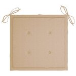 vidaXL Chaises de jardin avec coussins beige lot de 6 Bois teck massif