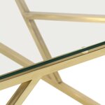 vidaXL Table basse doré acier inoxydable et verre trempé