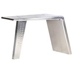 Bureau table poste de travail meuble d'ordinateur informatique étude style avion argenté 112 x 50 x 76 cm Métal argent 02_0023970