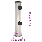 vidaXL Base de parasol pour mât Ø38/48 mm argenté inox