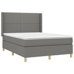 vidaXL Sommier à lattes de lit matelas LED Gris foncé 140x200 cm Tissu