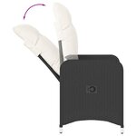 vidaXL Chaises inclinables de jardin lot de 2 et table résine tressée