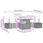 vidaXL Ensemble de Canapé de Jardin de 6 pièces avec Coussins Gris en Rattan