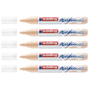 Marqueur Acrylique 5100 Beige chaud Pointe Moyenne 2-3 mm x 5 EDDING